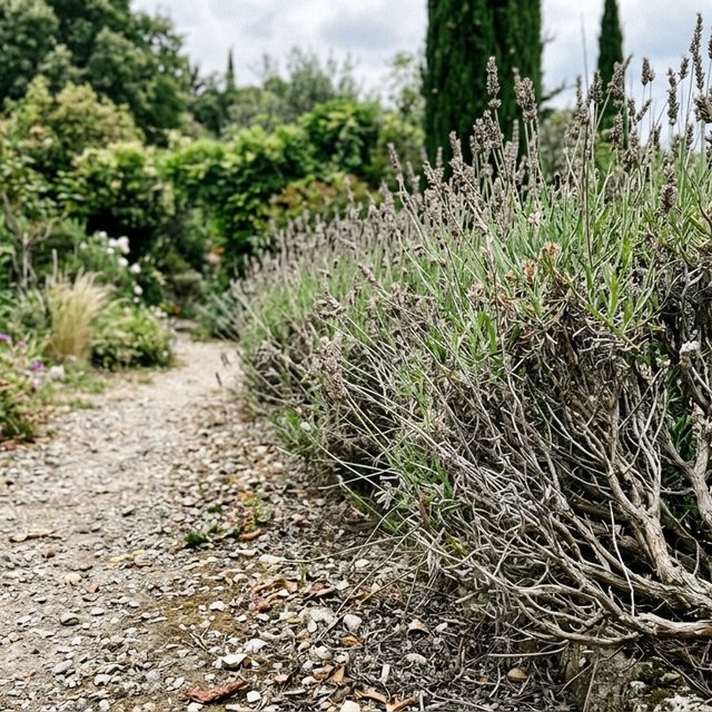 Lavande le long d’une allée