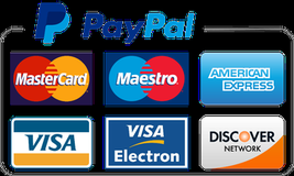 Cartes acceptées : Mastercard, Maestro, American Express, Visa, Visa Electron, Discover